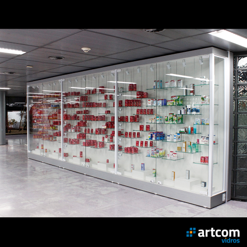 Vitrine de Vidro para Medicamentos