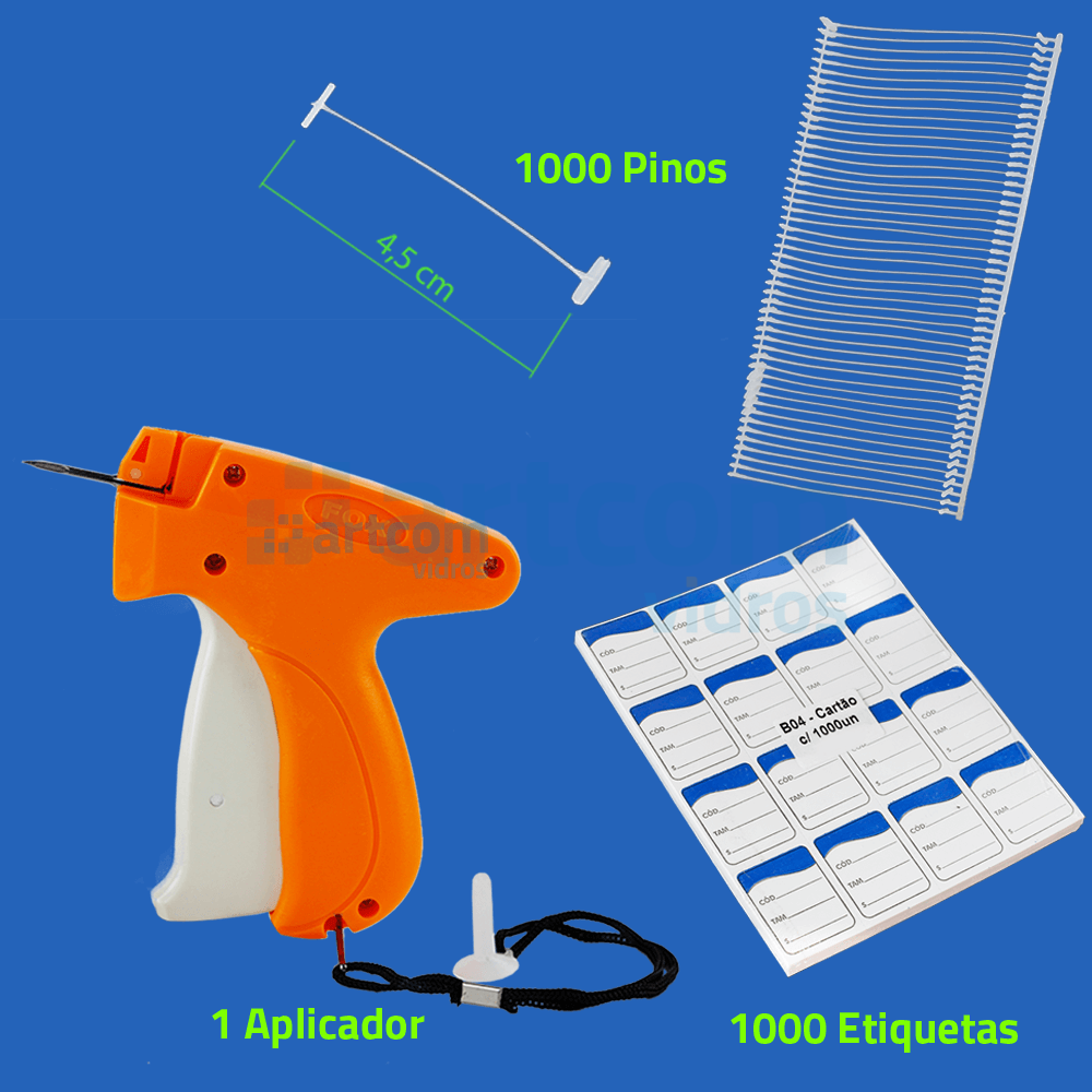 Kit - Aplicador de Tag (Etiqueta) + 1000 Pino + 1000 Etiqueta